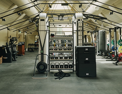 The state-of-the-art gym in the Clubhouse at Estelle Manor.